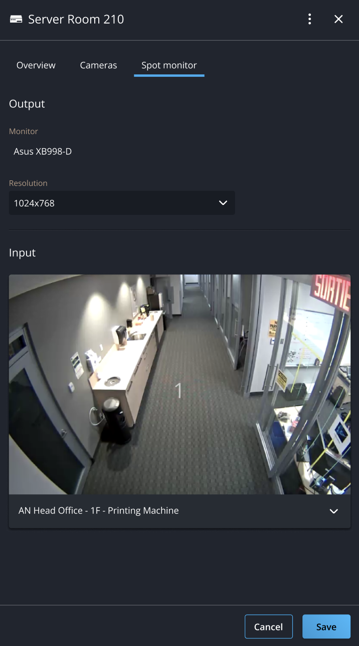 The spot monitor is configured in Security Center SaaS.