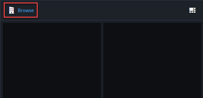Browse to find an entity or layout in Tiles in Operation web.