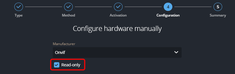 Schakel in de configuratiewizard de modus Alleen-lezen in.