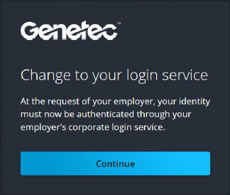 Ga naar het dialoogvenster van uw inlogservice in Genetec Login.