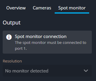 Geen monitor gedetecteerd op het tabblad Spot monitor in Security Center SaaS.