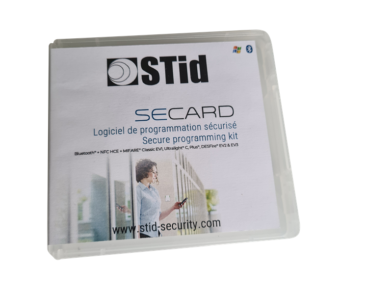 Voorkant van de verpakking van de STid SECard Secure-programmeerkit.
