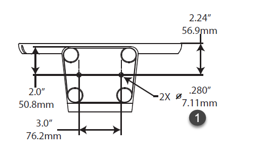 Diagram of the ClearID Self-Service Kiosk tabletop stand showing the tabletop mount dimensions.