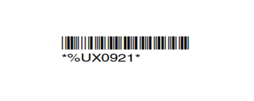 Configuration barcode used to program reader to convert HEX.