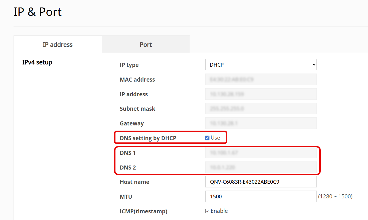 Enable DNS by DHCP or enter your own DNS servers.