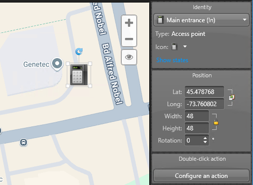 Map designer's common map object property configuration pane.
