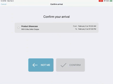 Checking in at the Self-Service Kiosk with compliance documents.